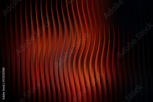 Abstract wavy lines in warm orange and red tones with dark background