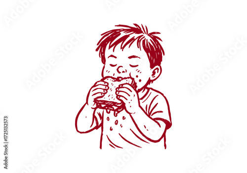 Sandwich hand drawn sketch vector illustration