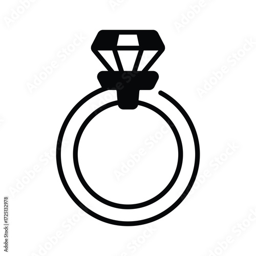 Diamond ring icon representing fashion jewelry, luxury, and ecommerce shopping