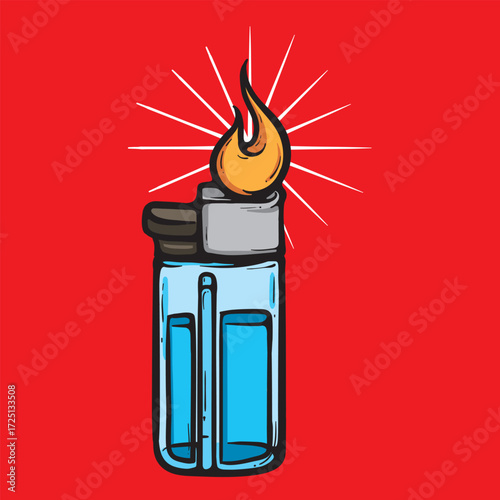 Lighter Gas Cartoon Vector Illustration