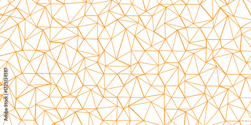 Abstract of simple golden line triangle pattern geometric background. Seamless geometric polygonal repeatable pattern swatch background, Trendy design vector background for web backdrop orpaper print.