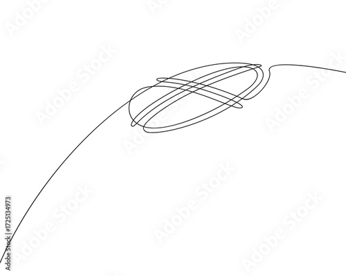 Stylized shanyrak, traditional Kazakh symbol of unity and heritage. Minimalist one line vector drawing. Elegant abstract sketch for cultural and design themes