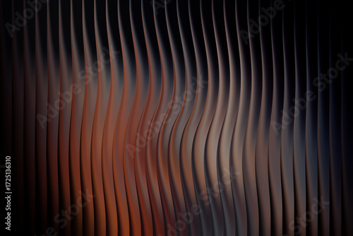 Abstract wavy vertical lines with warm and cool color gradients