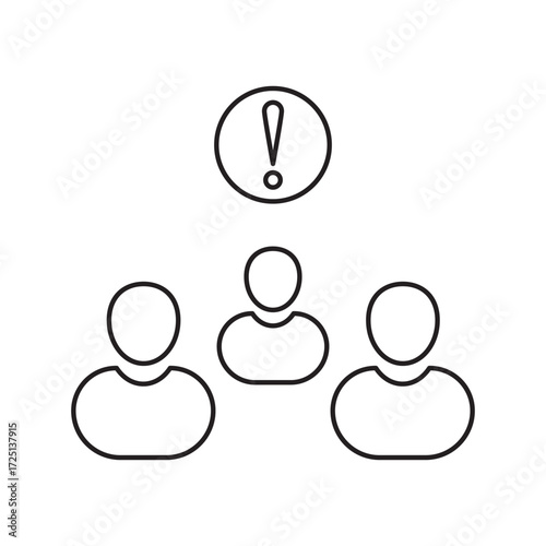 people line icon with exclamation mark