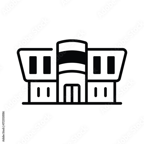 Shopping mall icon representing retail outlets, shops, and ecommerce markets