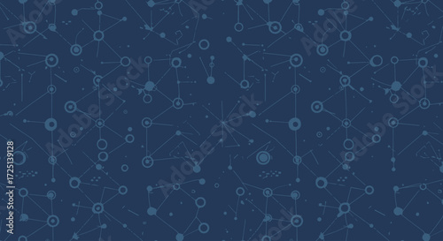 A dynamic composition of interconnected geometric shapes, including polygons and circles, forming a minimalist and abstract seamless background in a clean Flat Design style. 