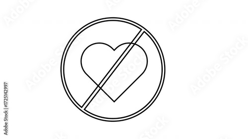 sketch of forbidden icon and love icon