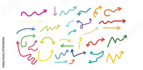 Colorful Arrows Illustration Design Background Directional Icons Creative Graphic Element Abstract Movement Guide