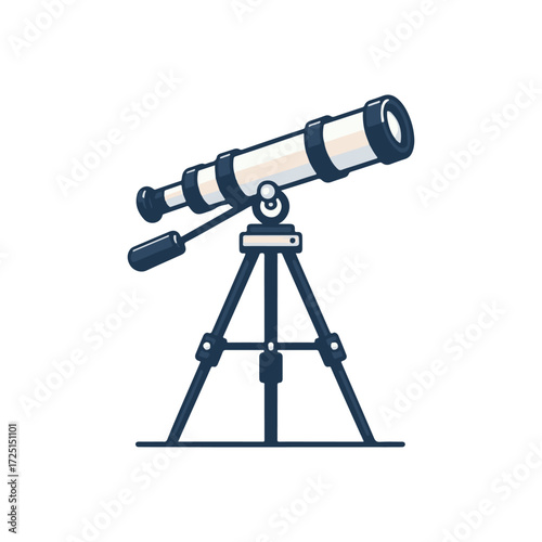 A telescope set up for stargazing on a clear night, surrounded by distant mountains and a starry sky