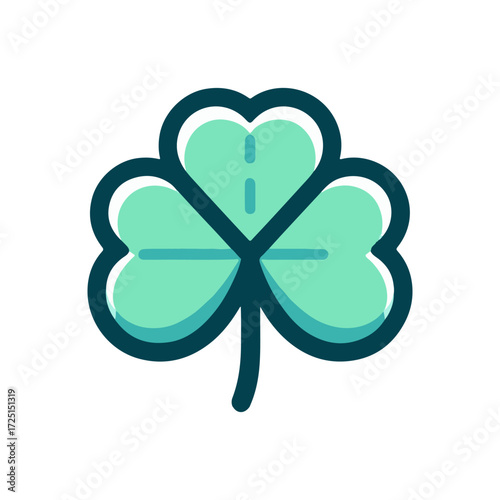 A vibrant green four-leaf clover symbolizing luck and prosperity against a clean white background