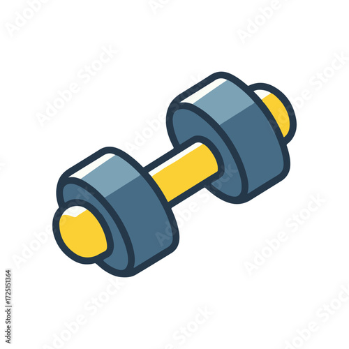 A vibrant illustration of a dumbbell symbolizing fitness and exercise in a minimalist style
