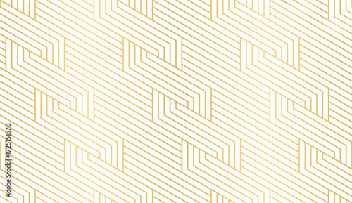 Abstract Striped hexagonal grid. Linear graphic design geometric pattern, Simple lattice graphic design. Triangular 3D Line Art. Linear graphic design. Retro. Art deco. Repeating geometric background.