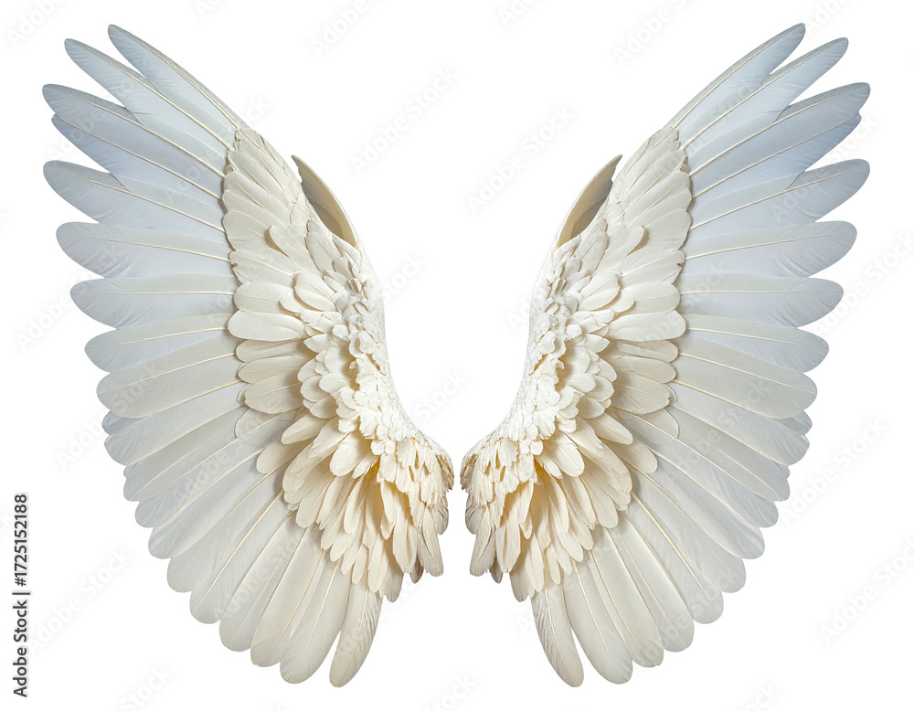 Obraz premium Pair of large, detailed white angel wings (3)