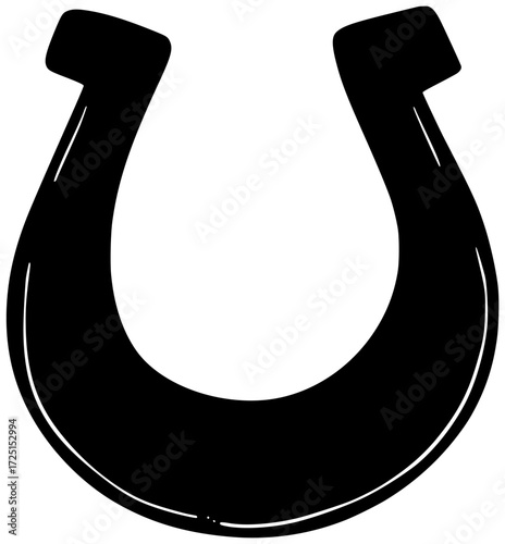 horseshoe illustration horse silhouette shoe logo lucky icon luck outline western steel good fortune white element metal old vintage shape and vector graphic background