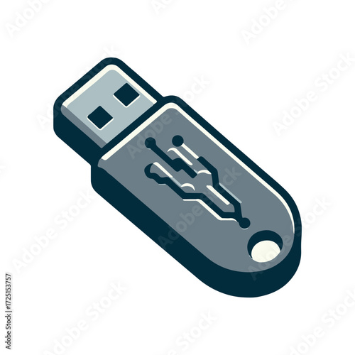 Close-up view of a modern USB flash drive showcasing intricate circuitry and design