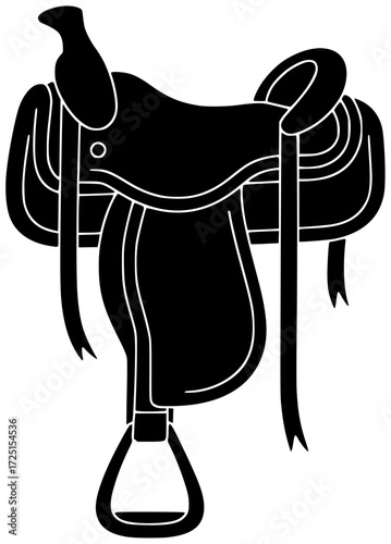 saddle illustration horse silhouette equestrian logo animal icon equine outline riding horseback farm rider ranch sport stallion bridle vintage shape for vector graphic background