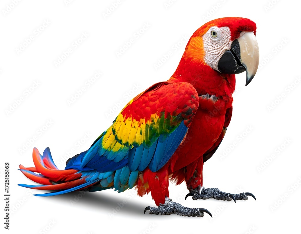 Fototapeta premium Colorful Macaw Parrot Portrait.