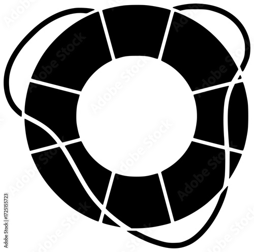 float illustration lifeguard silhouette ring logo buoy icon lifebuoy outline sea rescue safety circle life water round swim lifesaver shape for vector graphic background