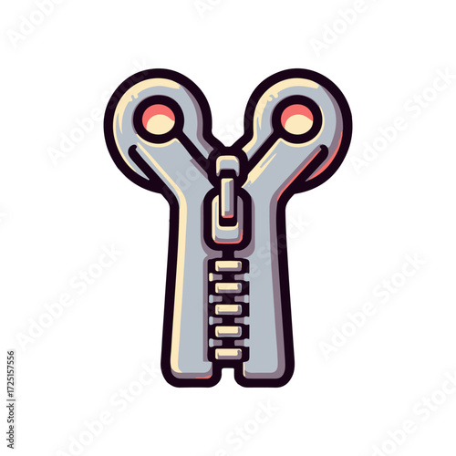 Stylized zipper illustration with a sleek design, showcasing its functionality and modern aesthetics