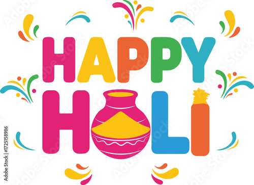 Happy Holi Celebration vector greetings illustration Holi colour 