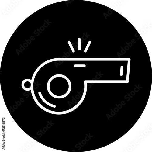 Whistle line icon style