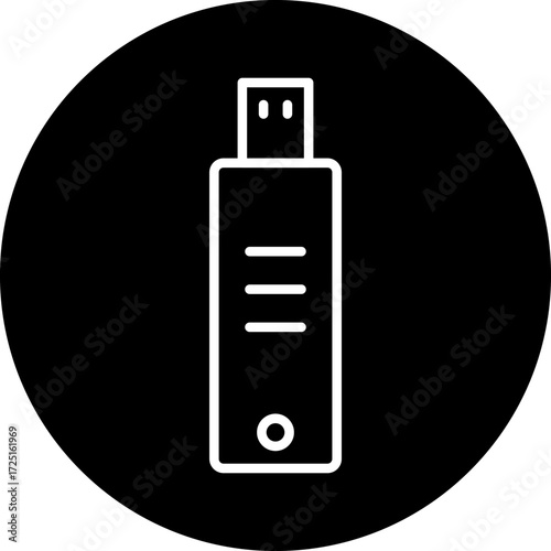 Usb line icon style