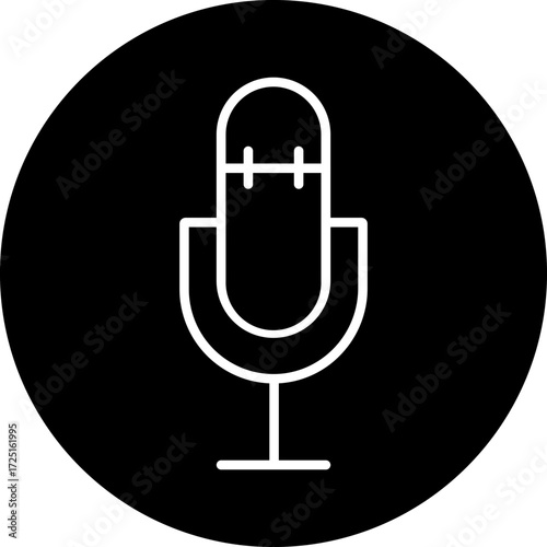 Microphone line icon style