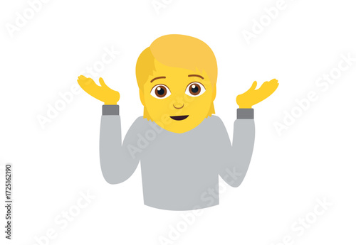 person shrugging his shoulders idk I don't know clueless emoji symbol sign icon vector illustration isolated flat non-binary