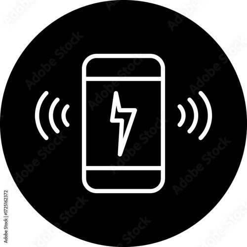 Wireless Charging line icon style