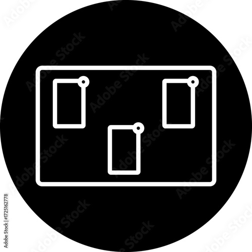 Corkboard line icon style
