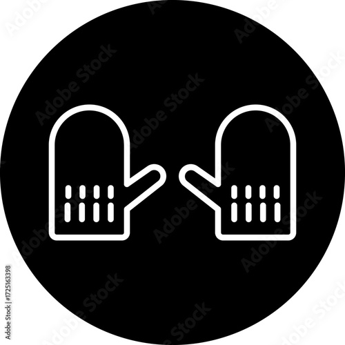 Oven Mittens line icon style