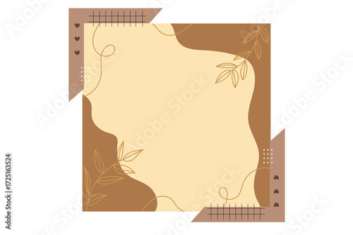 Boho Aesthetic Abstract Earth Tone Frame Template