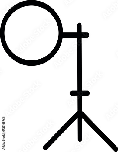 Photography reflector on tripod line icon. Light reflector outline vector icon. Vector graphics and not Artificial Intelligence, logo illustration. Replaceable vector design.