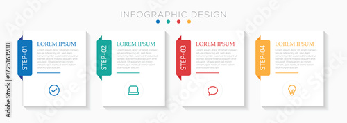 Infographic design with icons and 4 options or steps.  Infographics business concept. Can be used for info graphics, charts, web sites, banners, printed materials.  template with place for your data. 