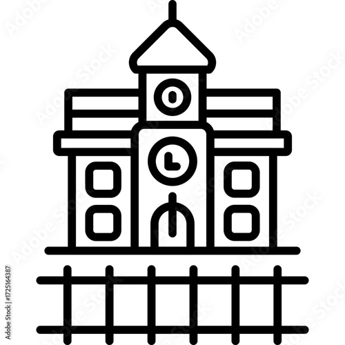 Train Station Icon Vector Element