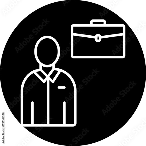 Businessman Line Icon Style