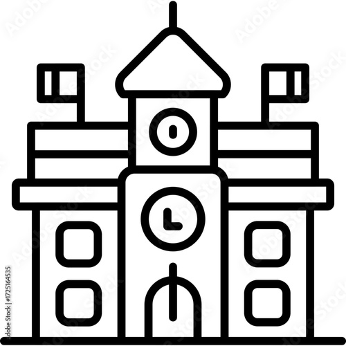 Train Station Icon Vector Element