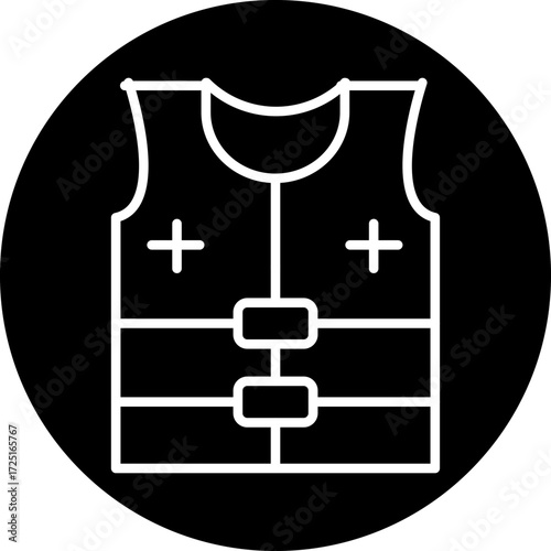 Life Vest Line Icon Style