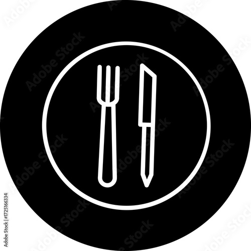 Restaurant Line Icon Style