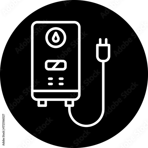 Water Heater Line Icon Style