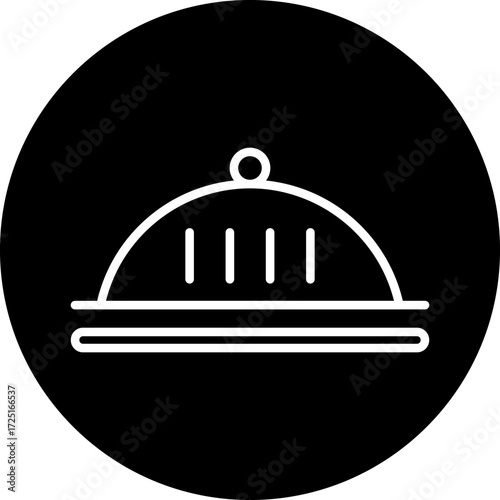 Food Tray Line Icon Style