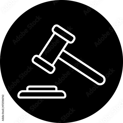 Gavel Line Icon Style