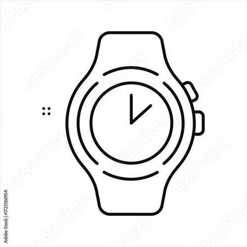 Stay on schedule with a sleek minimalist smartwatch icon perfect for modern tech designs and mobile applications needing a touch of contemporary style