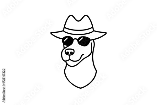A dog wearing a head & sunglass