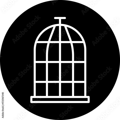 Cage Line Icon Style