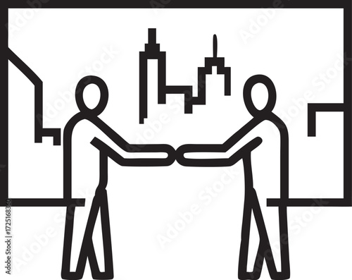 Business Agreement Deal Reaching Handshake Vector Icon Illustration Design