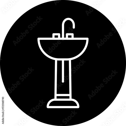 Sink Line Icon Style