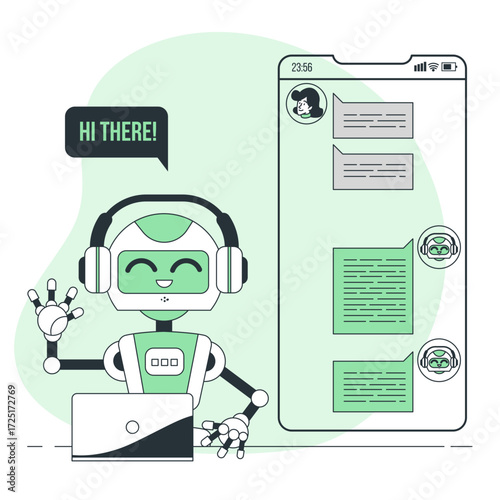 Chat bot Cartoon Illustrations
