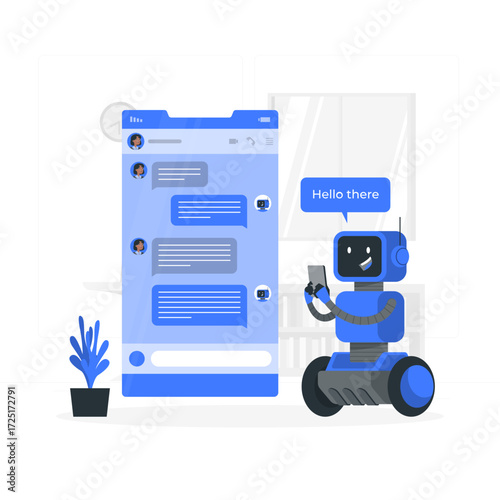 Chat bot Flat Illustrations
