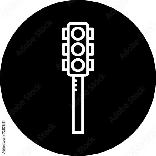 Traffic Lights Line Icon Style